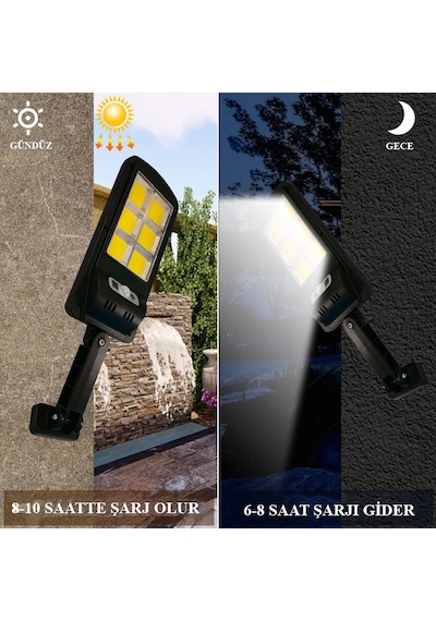 Solar Bahçe Aydınlatma 180 Cob Led Güneş Enerjili Bahçe Lambası