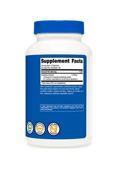 Dandelion Extract 1,575 Mg 180 Capsules