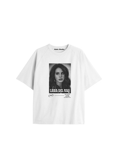 Kalic Studio Lana Del Rey Oversize T-shirt Kod42 Beyaz-42
