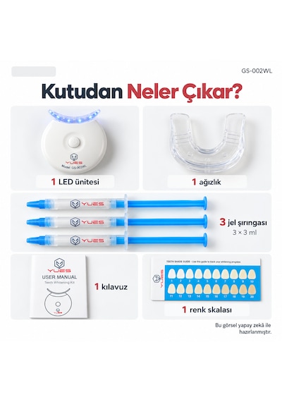 Yues Gs-002wl Led Diş Beyazlatma Seti 3 X 3 Ml Pap Jel