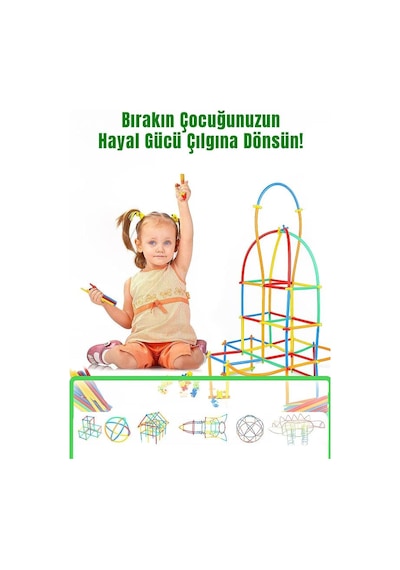 Kutulu Bambu Çubuklar 16 Cm 300 Parça 180 Parça Çubuk 120 Parça Birleştirici