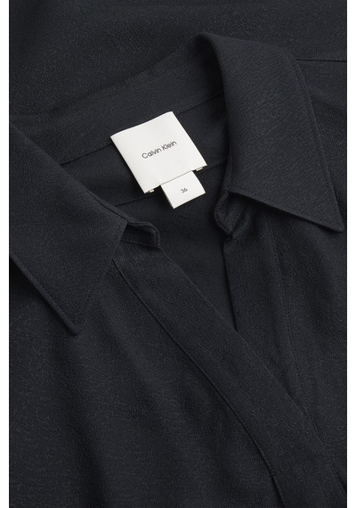 Calvin Klein Gömlek Yaka Düz Siyah Maksi Kadın Elbise K20k207867beh Siyah