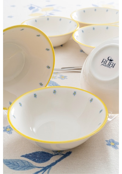 Limon Desenli 16 Cm Premium Porselen Çorba Kasesi - 6 Adet Sarı