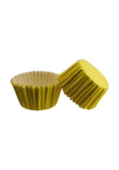 Muffin Cupcake Kek Kalıbı Kapsülü Özel Pet Kapsül 25 Adet Sarı Goldcakes