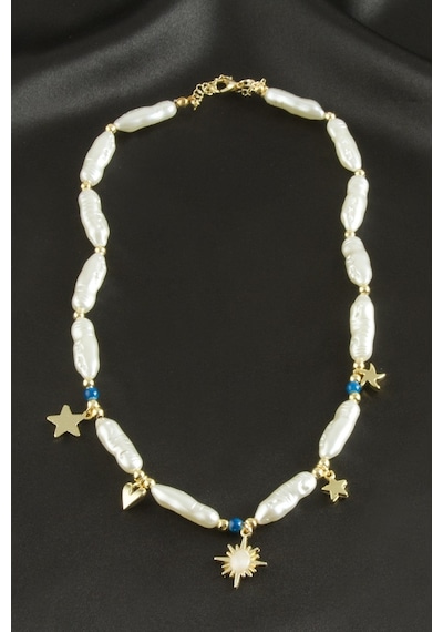 Yıldız - 263 - Sedef İnci - Myceshop - Kolye Sarı
