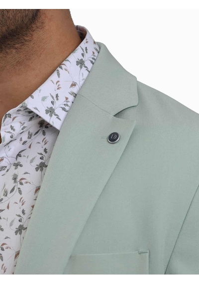 Dufy Yeşil Erkek Slim Fit Düz Mono Yaka Casual Ceket - 104431-yesıl Yeşil