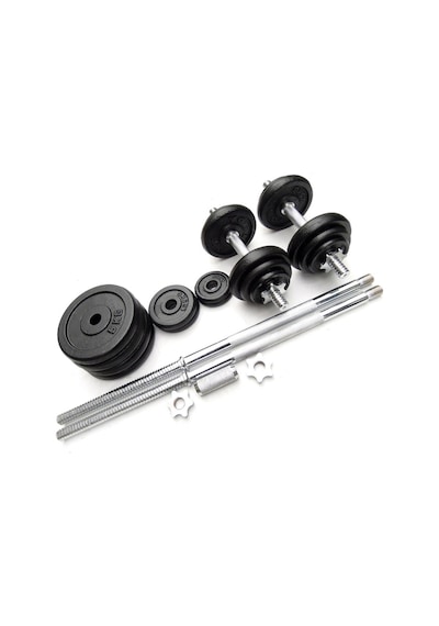 Çantalı Döküm Demir Plaka Dambıl Seti 50 Kg Siyah Dumbbell Set