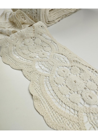 Krem Renk Pamuk Dantel En: 16cm-11071