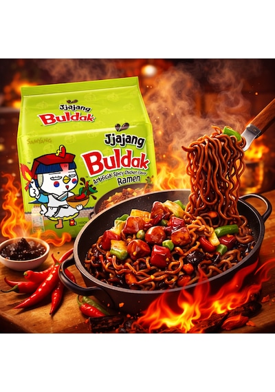 Buldak Jjajang Ramen Orjinal Kore Noodle Helal 140gr 5 Adet