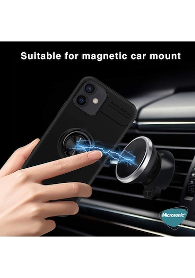 Microsonic Apple Uyumlu iPhone 12 Mini Kılıf Kickstand Ring Holder