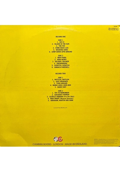Harry Belafonte The Fabulous Day-o Double Lp Plak