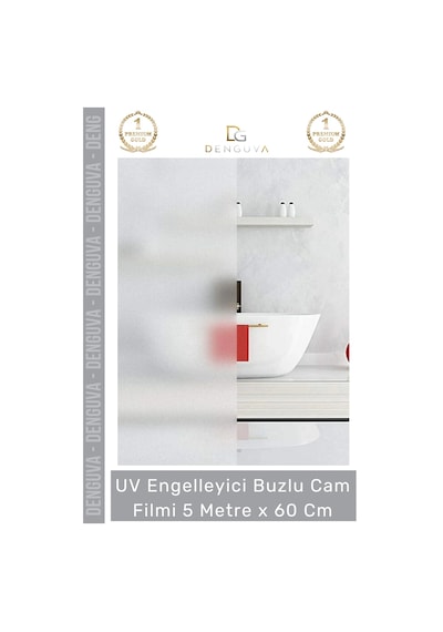 Camfilmi Buzlu Uv Engelleyici Güneş Korumalı Gizlilik Sağlayan Dekoratif Cam Filmi 5 Metre X 60 Cm