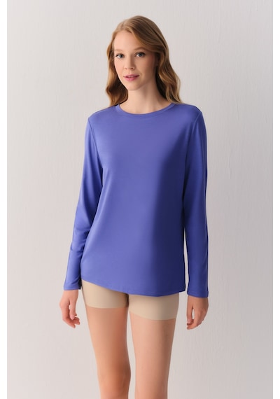 Suwen Essence Nights Uzun Kollu T-shirt Sh26901607s015 Mavi