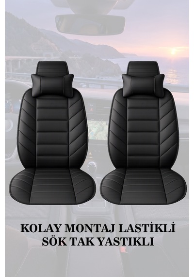 Yaris 2000 Uyumlu Siyah Renk Lüks Premium 2 Adet Minder Ve Yastık