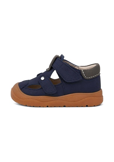 Rakerplus Hakiki Deri Cırt Cırtlı Lacivert Bebek Sandalet