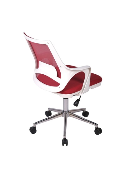 Ofisbazaar Buya Beyaz Fileli Çalışma Koltuğu Ergonomik Şef Ve Toplantı Koltuğu Kırmızı Kırmızı