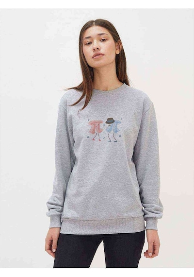 Pi Kadın Kadın Baskılı Gri Kadın Sweatshirt