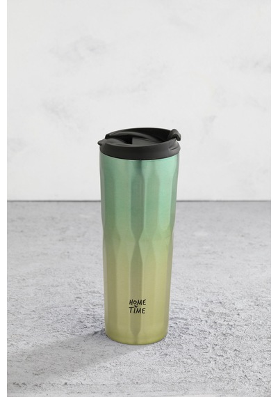 2 Adet Hometime Diamond Termos Bardak 500ml Gold Yeşil Çok Renkli