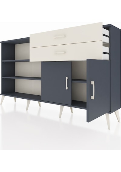 Arges Konsol 3 Raflı 2 Çekmeceli 2 Kapaklı 176x30x99 Antrasit-ant Antrasit-antrasit/aytaşı Arges Konsol 3 Raflı 2 Çekmeceli 2 Kapaklı 176x30x99 Antrasit-ant Antrasit-antrasit/aytaşı