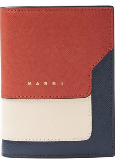 Marni Saffiano Deri Bi-fold Cüzdan, Şık Ve Fonksiyonel Tasarım Turuncu
