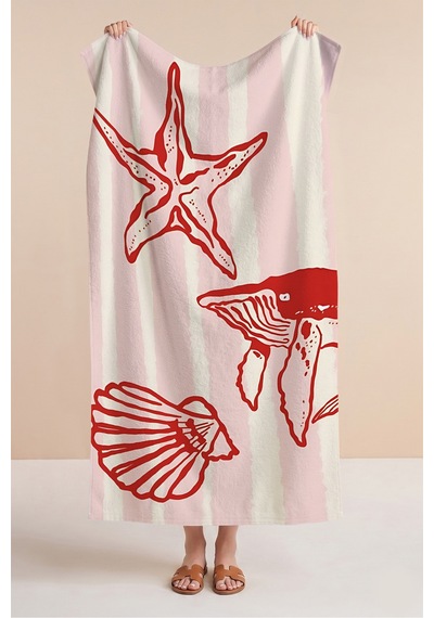 Deniz Yıldızı Balina Kabuklu Plaj Havlusu-marine Çizgili Pembe Modern Hızlı Kuruyan Mikrofiber Havlu Gölgeli Karamel Deniz Yıldızı Balina Kabuklu Plaj Havlusu-marine Çizgili Pembe Modern Hızlı Kuruyan Mikrofiber Havlu Gölgeli Karamel