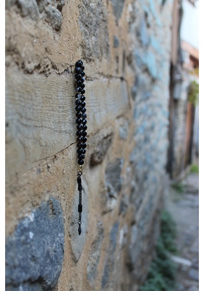 Akik Doğal Taş Tespih Siyah
