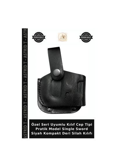 Özel Seri Uyumlu Kılıf Cep Tipi Pratik Model Single Sword Siyah Kompakt Deri  Kılıfı