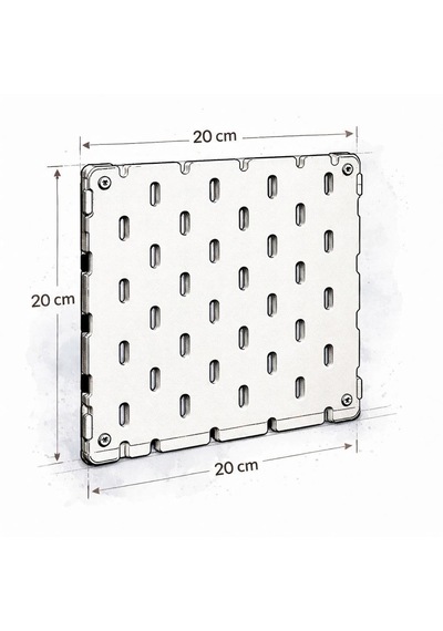 Modüler Pegboard Duvar Düzenleme Paneli Seti 20x20 Cm Çok Amaçlı Alet Ve Aksesuar Organizeri, Genişletilebilir Duvar Panosu Beyaz
