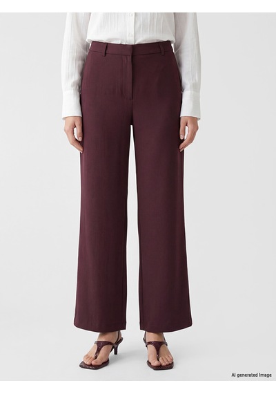 Lcw Modest Bordo Regular Fit Geniş Paça Kadın Pantolon
