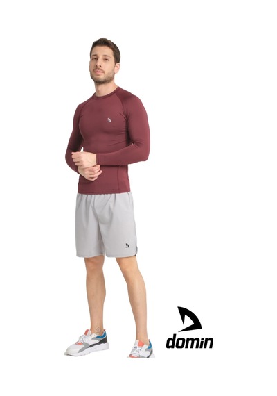 Hnc Sport Erkek Uzun Kol Bordo Fit Compression Spor Body Tshirt