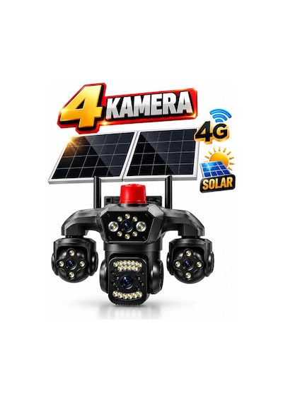 Hieasy 4k 80-gz 8mp 4g Solar Ptz 4 Kamera 2 Yıl Aylık 10gb Sım Kartlı Güvenlik Sistemi