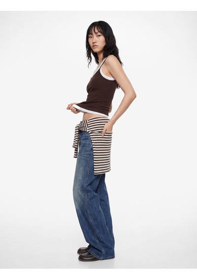 Koton U Yaka Kolsuz Slim Fit Basic Atlet Kahverengi 6sal30058ık Kahve