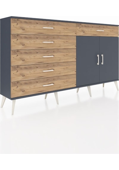 Arges Konsol Tek Raflı 6 Çekmeceli 2 Kapaklı 176x30x99 Antrasit-a Antrasit-antrasit/çam Arges Konsol Tek Raflı 6 Çekmeceli 2 Kapaklı 176x30x99 Antrasit-a Antrasit-antrasit/çam