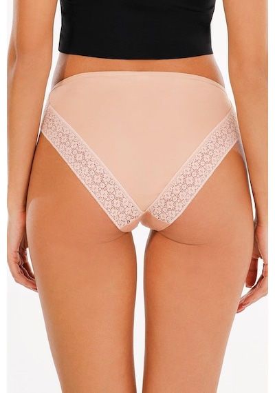 Sensu Kadın Lazer Kesim Dantelli Slip Külot 3'lü Paket Set - Kts3101 Model-1 Yeşil