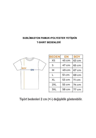 Sublimasyon Pamuk+polyester Tişört Yetişkin