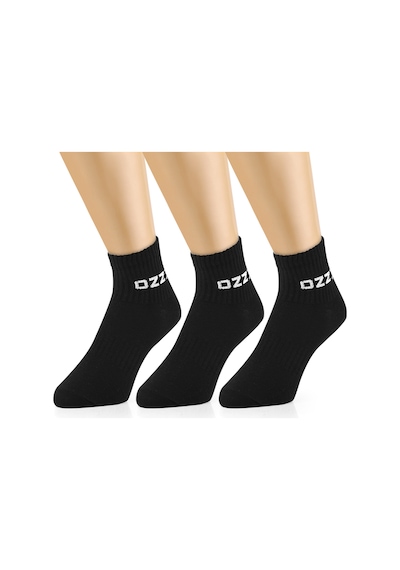 Ozzy Socks 3 Çift Kısa Konçlu Tenis Spor Çorabı Siyah Paket Beyaz