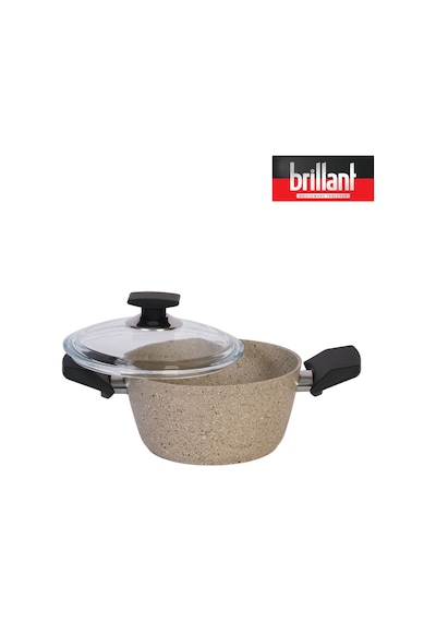 Brillant Lüks Granit Derin Tencere 18 Cm Yanmaz Yapışmaz Tencere