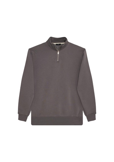 Tudors Unisex 3'lü Paket Lacivert-indigo-gri Relax Fit Pamuklu Yarım Fermuarlı Dik Yaka Sweatshirt-41479 Çok Renkli