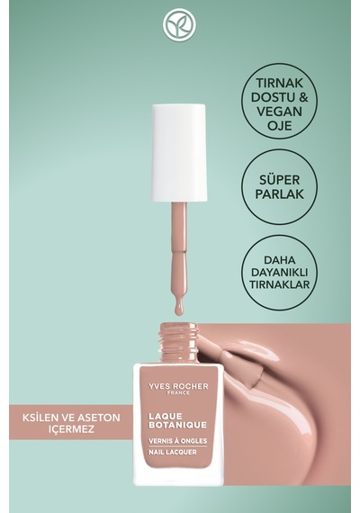 Yves Rocher Laque Botanique Ultra Parlak Renkli Vegan Oje - 12 Bej Pembe Tırnak Dostu & Vegan