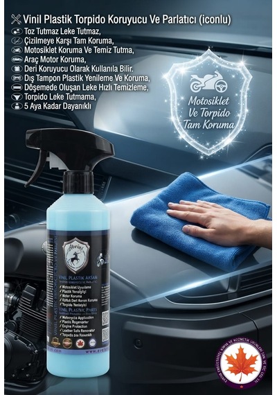 Abrias Vinil Plastik Aksam Tropido Koruyucu Ve Parlatıcı Pro 500ml + Süper Lazer Kesim Bez 1 Adet