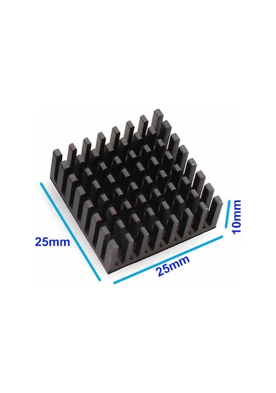 25mmx25mmx10mm Alüminyum Soğutucu Pasif Isı Emici Radyatör Peltier Led Elektronik Devre Entegre Vga