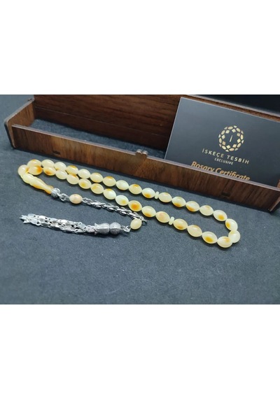 Ahşap Kutulu 6.25 Gr. Gümüş Püsküllü 12.00 Gr. Rus Kaya Damla İ Açık Gri