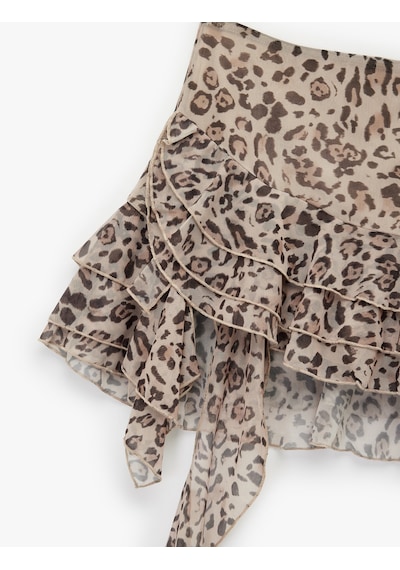 Koton Asimetrik Kesim Fırfırlı Şortlu Leopar Desenli Mini Etek Bej Desenli 6wal70027ık Ekru Desenli Koton Asimetrik Kesim Fırfırlı Şortlu Leopar Desenli Mini Etek Bej Desenli 6wal70027ık Ekru Desenli