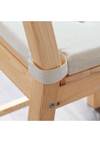 Ekru Renk Sandalye Minderi MeridyenDukkan 35/42x40x4 cm Cırt Cırt