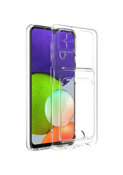 Zore Galaxy Uyumlu M12 Kılıf Kartlıklı Şeffaf Setra Clear Silikon Kapak - Renksiz Renksiz