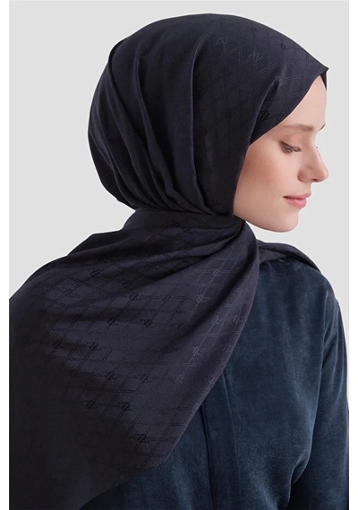 Armine Elegance Pamuk - İpek Şal Ap3001 Koyu Lacivert