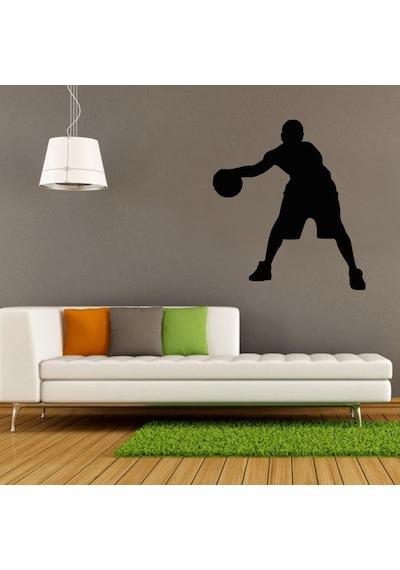 Basketbolcu Folyo Sticker 70cm Uzunluk Siyah