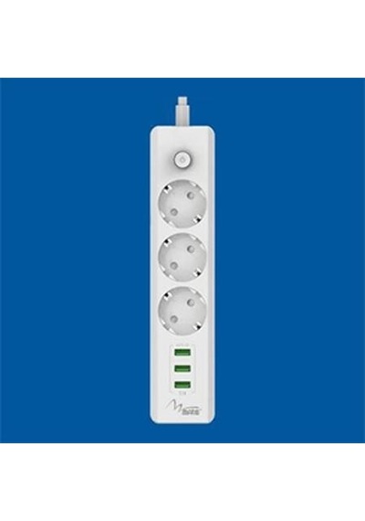 Mate Akım Korumalı Priz 3lü + Usb Çıkış