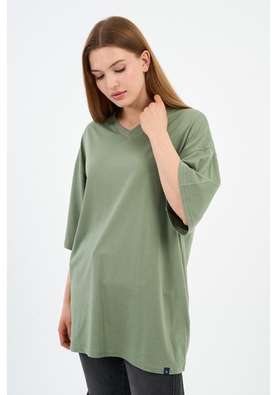 V Yaka Oversize T-shirt E24-742a-wn Mint