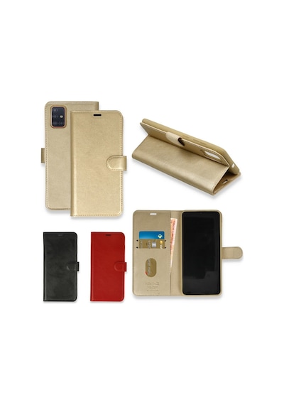 Samsung Galaxy Uyumlu A71 Kilif Cüzdanli Standli Miknatisli Kapak 446383308 - Renk / Gold Renk / Gold